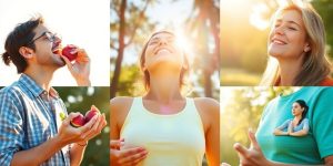 Person embracing a balanced, healthy lifestyle.